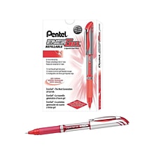 Pentel EnerGel Deluxe Gel Pens, Medium Point, Red Ink, Dozen (BL57-B)