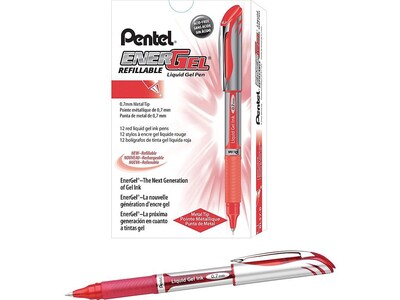 Pentel EnerGel Deluxe Gel Pens, Medium Point, Red Ink, Dozen (BL57-B) |  Quill.com