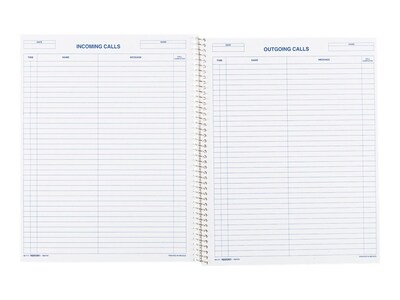 Rediform Incoming/Outgoing Call Register, 8.5" x 11", White, 100 Sheets/Pad (50111)