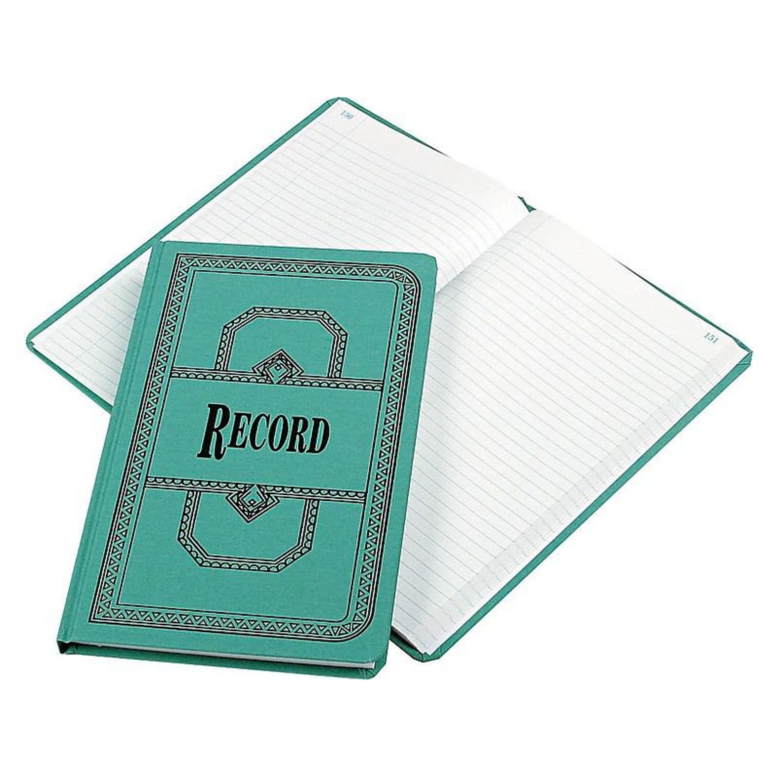 Boorum & Pease 66 Series Record Book, 7.63W x 12.13L, Blue, 150 Sheets/Book (ESS-66-300-R)