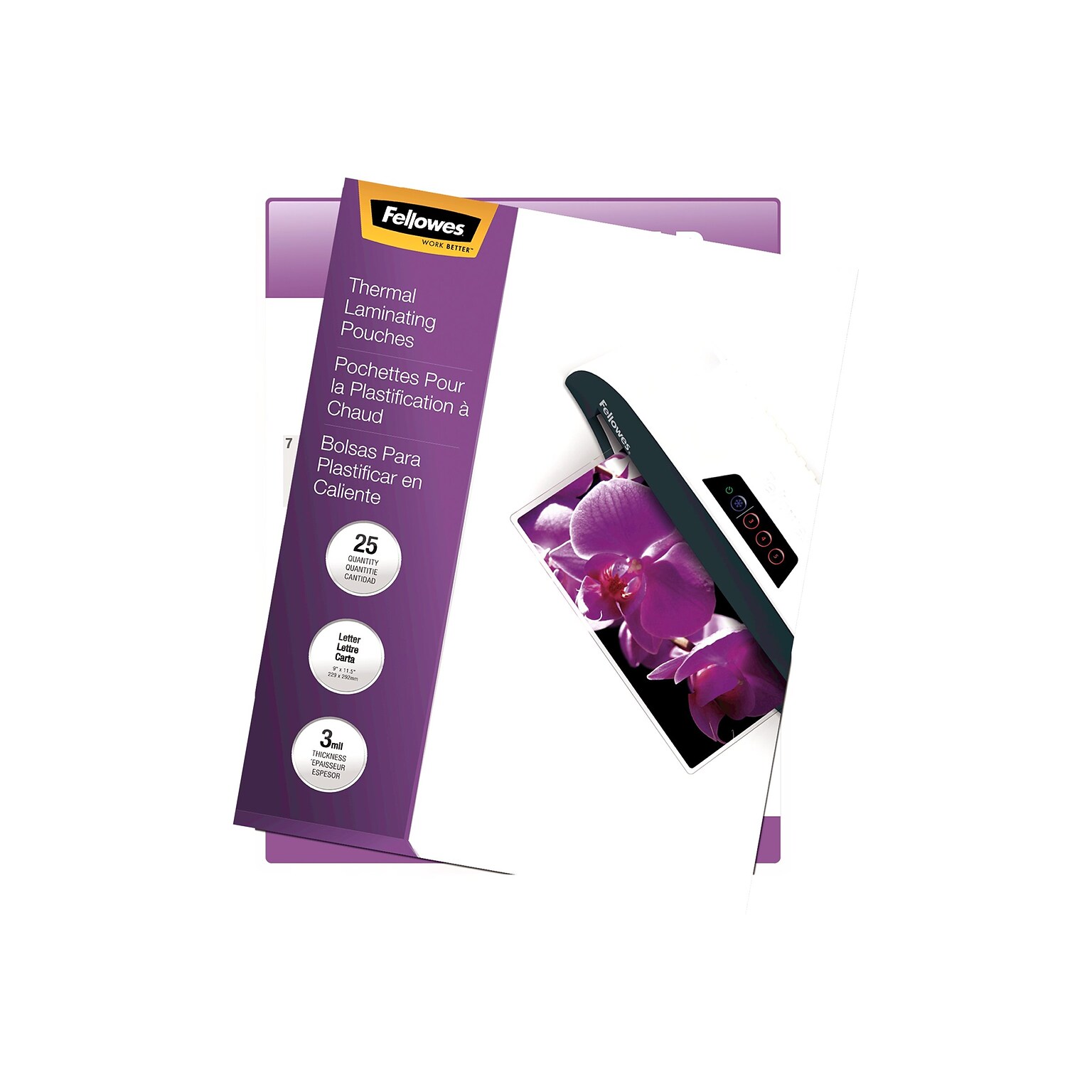 Fellowes ImageLast Thermal Laminating Pouches, Letter Size, 3 Mil, 25/Pack (5200501)