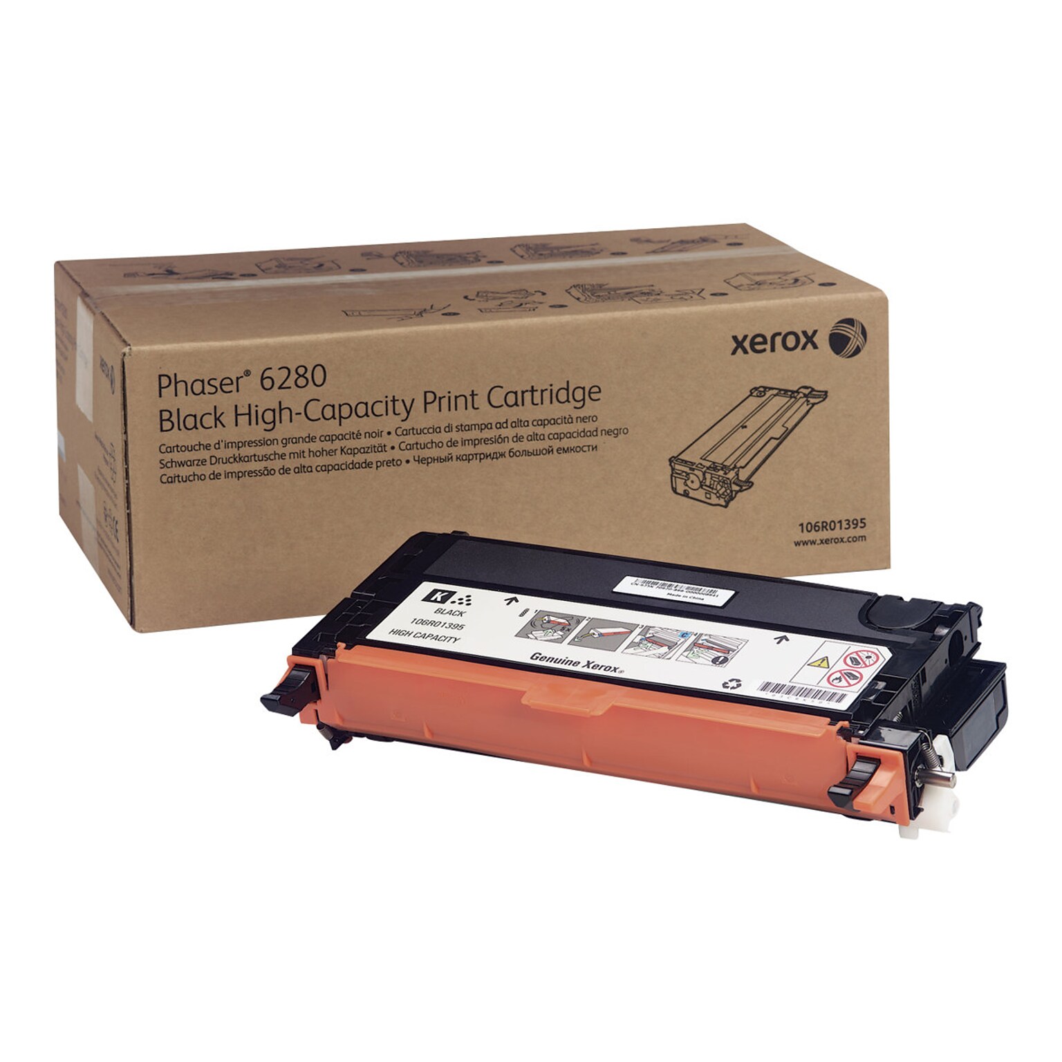 Xerox 106R01395 Black High Yield Toner Cartridge, Prints Up to 7,000 Pages (XER106R01395)