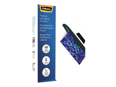 Fellowes Thermal Laminating Pouches, Letter Size, 7 Mil, 100/Pack (52041)