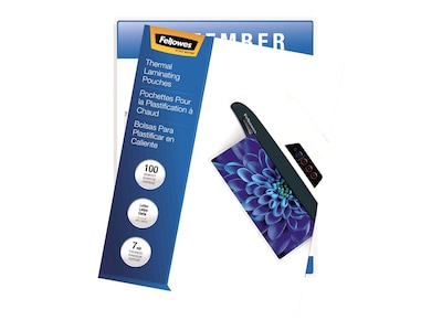 Fellowes Thermal Laminating Pouches, Letter Size, 7 Mil, 100/Pack (52041)