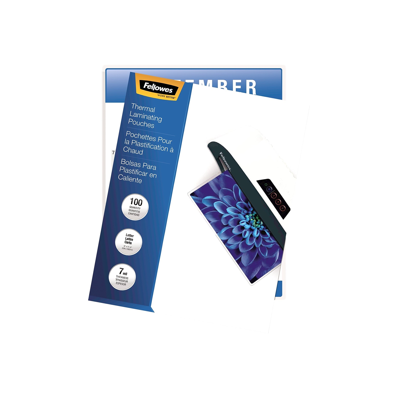 Fellowes Thermal Laminating Pouches, Letter Size, 7 Mil, 100/Pack (52041)