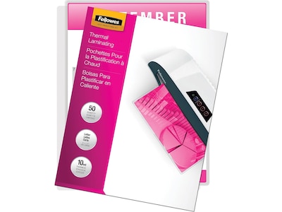 Fellowes Thermal Laminating Pouches, Letter Size, 10 Mil, 50/Pack (52042)