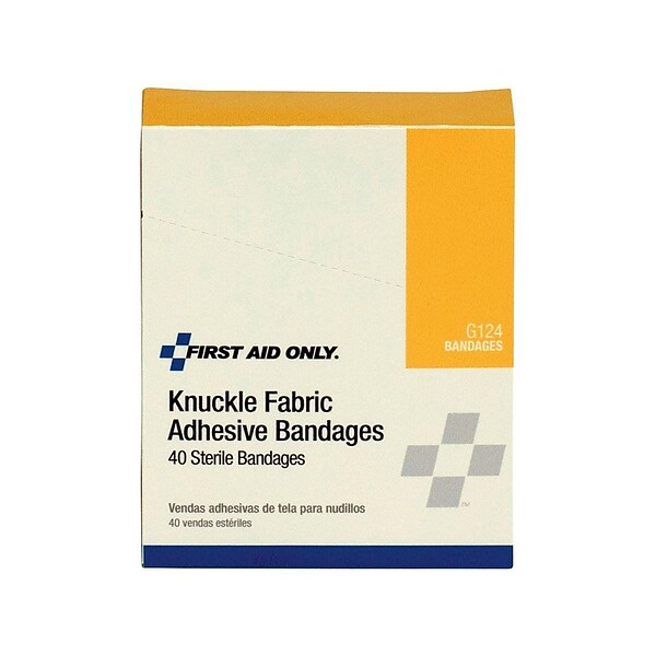 First Aid Only 2.5W x 3.25L Knuckle Bandages, 40/Box (G124)