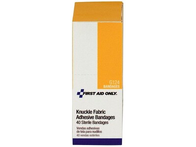 First Aid Only Knuckle Fabric Bandages, 2.5" x 3.25", 40/Box (G124)