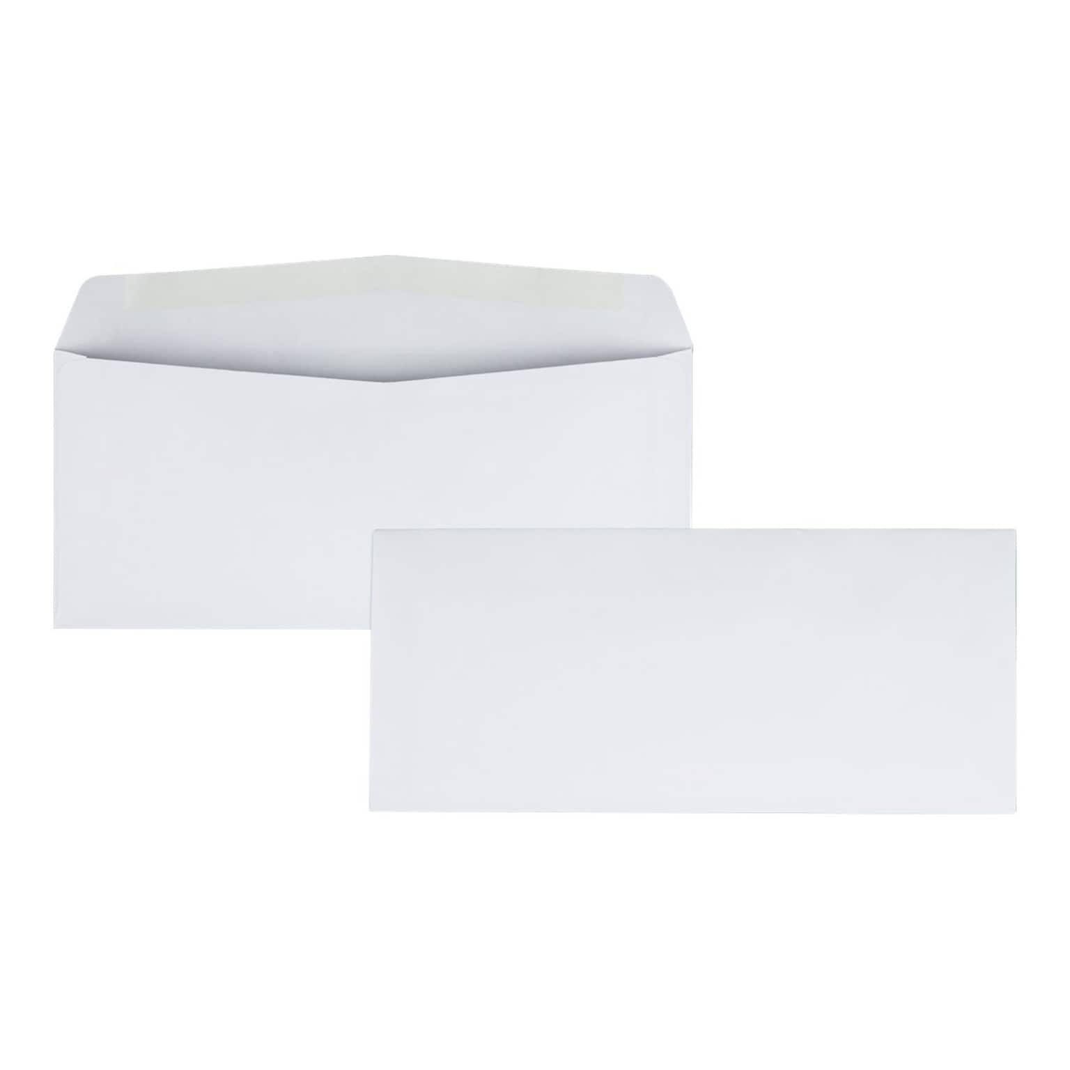 Quality Park Gummed #10 Business Envelopes, 4 1/8 x 9 1/2, White Wove, 1000/Carton (QUA90020B)