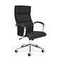 HON High-Back Executive Chair, Center-Tilt, Polished Aluminum, Black SofThread Leather (BSXVL105SB11