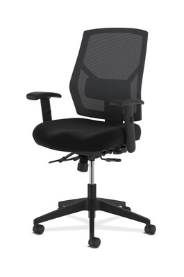 HON Crio High-Back Task Chair, Mesh Back, Adjustable Arms, Adjustable Lumbar, Black Fabric (BSXVL582ES10T)