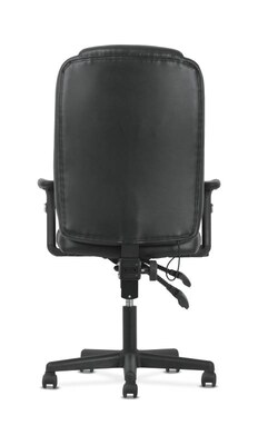 Sadie High-Back Task Chair, Height Adjustable Arms, Height Adjustable Back, Black Leather (BSXVST331)