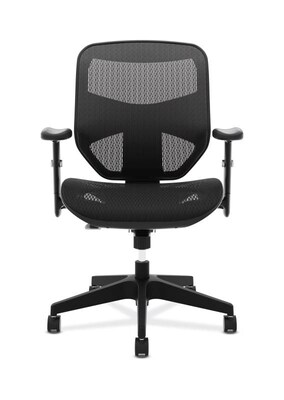 HON Prominent Mesh High-Back Task Chair, Adjustable Arms, Black Mesh (BSXVL534MST3)