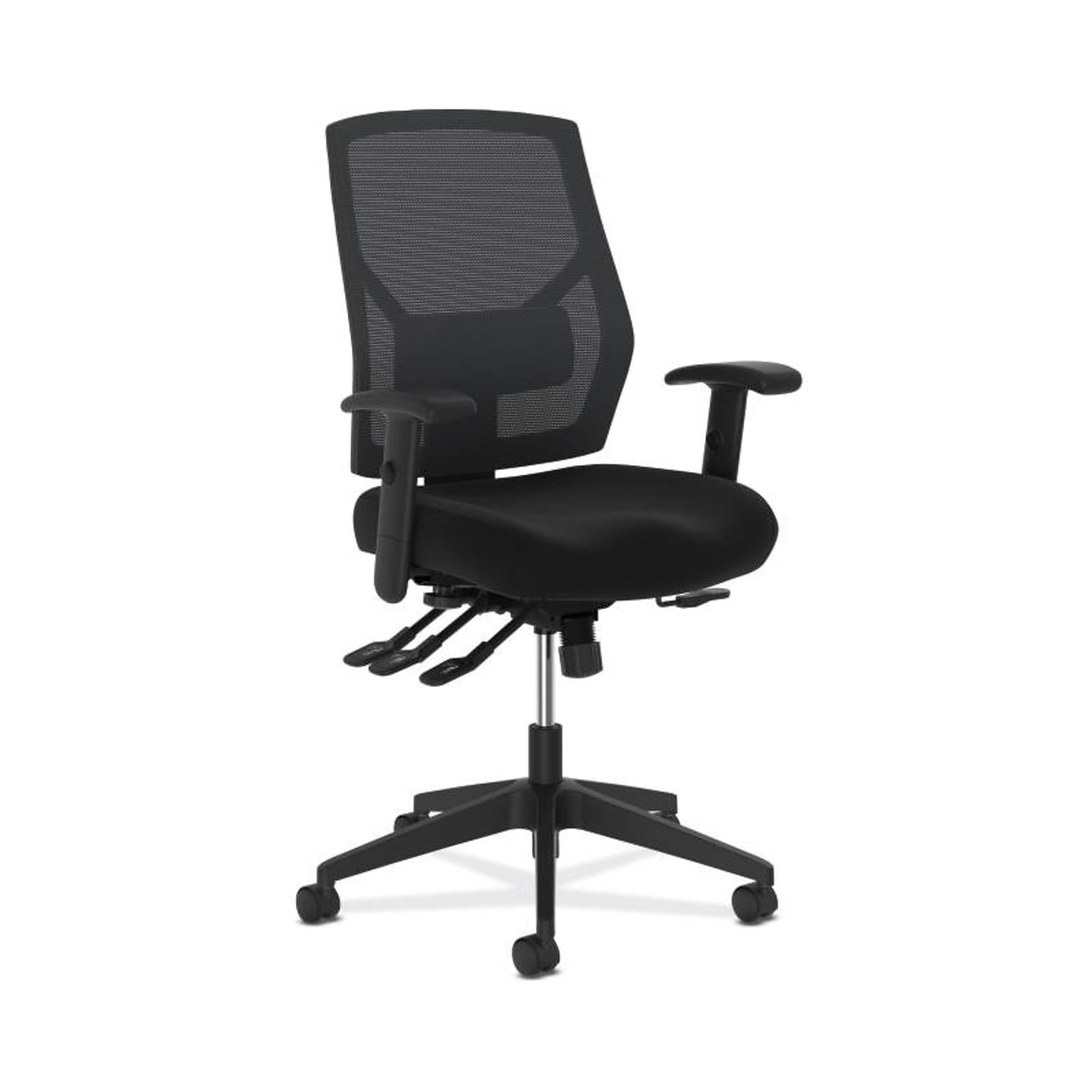 HON Crio High-Back Task Chair, Mesh Back, Adjustable Arms, Adjustable Lumbar, Black Fabric (BSXVL582ES10T)