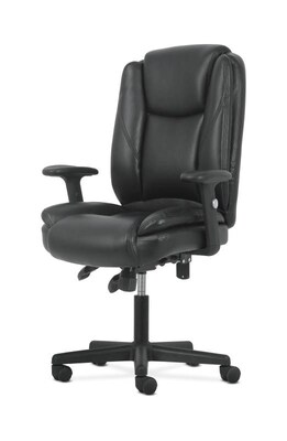 Sadie High-Back Task Chair, Height Adjustable Arms, Height Adjustable Back, Black Leather (BSXVST331)