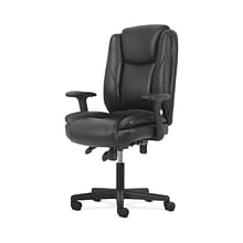 Sadie High-Back Task Chair, Height Adjustable Arms, Height Adjustable Back, Black Leather (BSXVST331