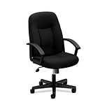 HON High-Back Executive Chair, Center-Tilt, Fixed Arms, Black Fabric (BSXVL601VA10)