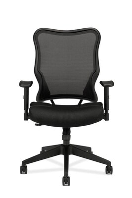 HON Wave Mesh High-Back Task Chair, Synchro-Tilt, Adjustable Arms, Black Sandwich Mesh Seat (BSXVL70