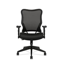 HON Wave Mesh High-Back Task Chair, Synchro-Tilt, Adjustable Arms, Black Sandwich Mesh Seat (BSXVL70