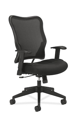 HON Wave Mesh High-Back Task Chair, Synchro-Tilt, Adjustable Arms, Black Sandwich Mesh Seat (BSXVL70