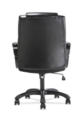 Sadie Mid-Back Executive Chair, Fixed Padded Arms, Black Leather (BSXVST305)