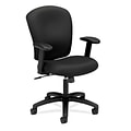 HON Mid-Back Task Chair, Center-Tilt, Adjustable Arms, Black Fabric (BSXVL220VA10)