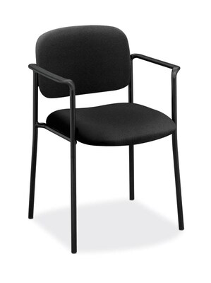 HON Scatter Fabric Stacking Guest Chair, Fixed Arms, Black (BSXVL616VA10)