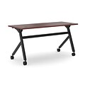 HON Multi-Purpose Table, Flip Base, 60W, Chestnut Laminate, Black (BSXBMPT6024PC)