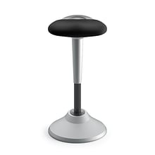 HON Perch Fabric 360-Degree Swivel, Silver Base, Black (BSXVLPERCHAS10X)