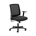 HON Mesh Mid-Back Task Chair, Center-Tilt, Tension, Lock, Fixed Arms, Black Mesh, Black Fabric (BSXVL511LH10)