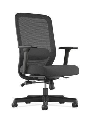 HON Exposure Mesh High-Back Task Chair, Synchro-Tilt, Lumbar, Seat Glide, 2-Way Arms, Black Fabric (BSXVL721LH10)