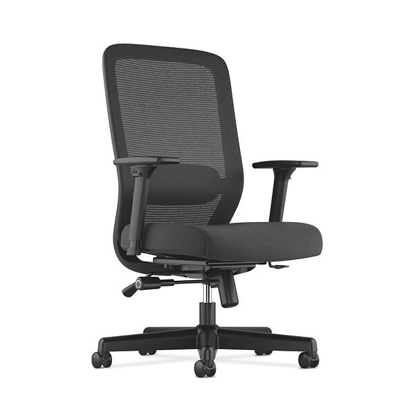 HON Exposure Mesh High-Back Task Chair, Synchro-Tilt, Lumbar, Seat Glide, 2-Way Arms, Black Fabric (BSXVL721LH10)