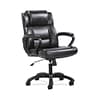 Sadie Mid-Back Executive Chair, Fixed Padded Arms, Black Leather (BSXVST305)