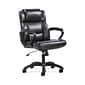 Sadie Mid-Back Executive Chair, Fixed Padded Arms, Black Leather (BSXVST305)