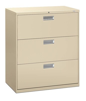 HON Brigade 600 Series 3 File Drawers Lateral File Cabinet, Putty/Beige, Letter/Legal, 36W (HON683L