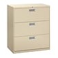 HON Brigade 600 Series 3 File Drawers Lateral File Cabinet, Putty/Beige, Letter/Legal, 36"W (HON683LL)