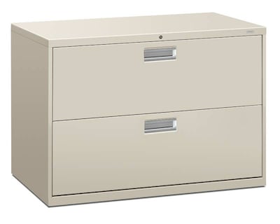 HON Brigade 600 Series Lateral File, 2 Drawers, Aluminum Pull, 42W, Light Gray Finish, (HON692LQ)