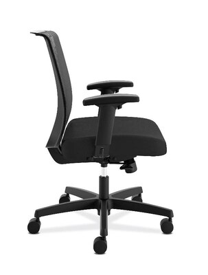 HON Convergence Fabric/Mesh Petite Task Chair, Adjustable Arms, Black (HONCMY1AACCF102)