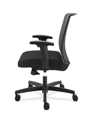HON Convergence Fabric/Mesh Petite Task Chair, Adjustable Arms, Black (HONCMY1AACCF102)