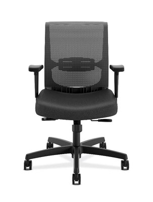 HON Convergence Vinyl Task Chair with Seat Slide, Adjustable Arms, Black (HONCMY1AUR1E)