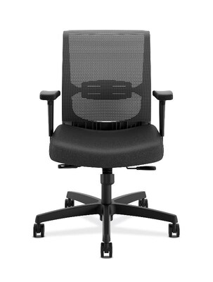 HON Convergence Vinyl Task Chair, Adjustable Arms, Black (HONCMY1AUR10)