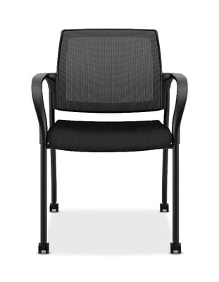 HON Ignition ilira-Stretch Mesh Multi-Purpose Stacking Chair, Black (HONIS107IMCU10)