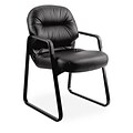 HON Pillow-Soft Leather Guest Chair, Black (HON2093SR11T)