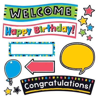 Trend Bold Strokes Wipe-Off® Celebration Signs Bulletin Board Set, 27/Set (T-8393)
