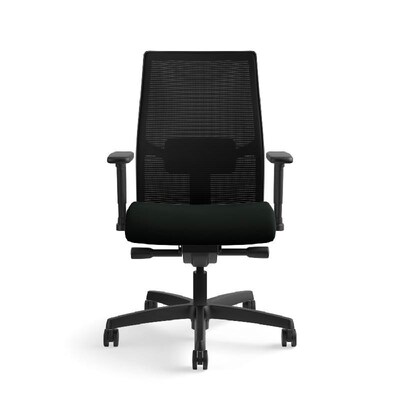 HON Ignition 2.0 Mesh/Vinyl Mid-Back Task Chair, Adjustable Arms, Black (HON12M2AMLU10TK)