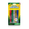 Crayola Glitter WashableRemovable Craft Glue, 0.35 oz., Gold, 6/Pack (36305-PK6)