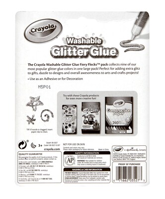 Crayola Glitter WashableRemovable Craft Glue, 1.69 oz., Purple, 4/Pack (32737-PK4)