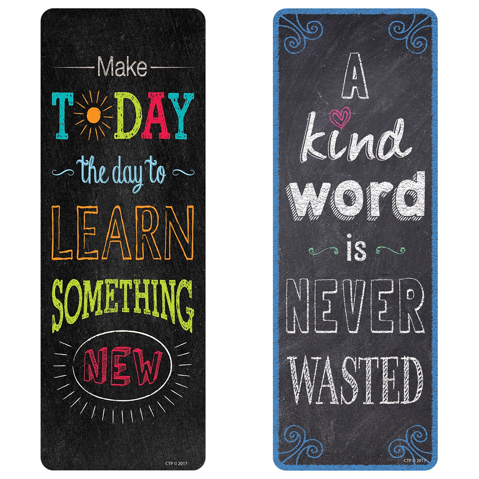 Creative Teaching Press Chalk It Up!  Motivational Quotes Bookmarks, 30 Per Pack, 6 Packs (CTP0445)