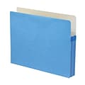 Smead 10% Recycled Reinforced File Pocket, 1 3/4 Expansion, Letter Size, Blue, 25/Box (73215BX)