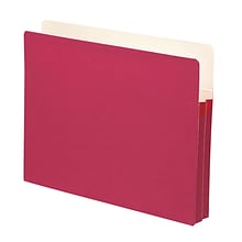 Smead 10% Recycled Reinforced File Pocket, 1 3/4 Expansion, Letter Size, Red, 25/Box (73221BX)
